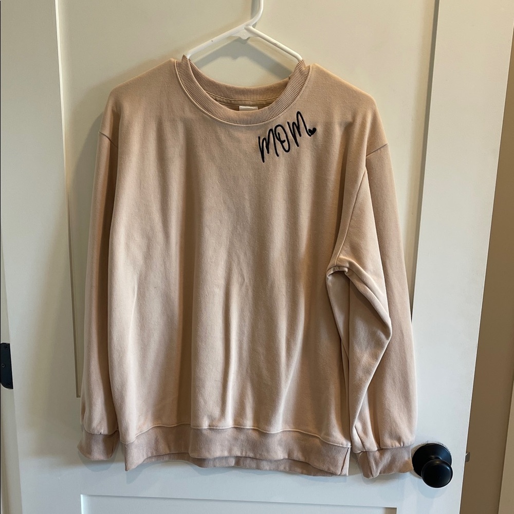 Mom Beige Crewneck